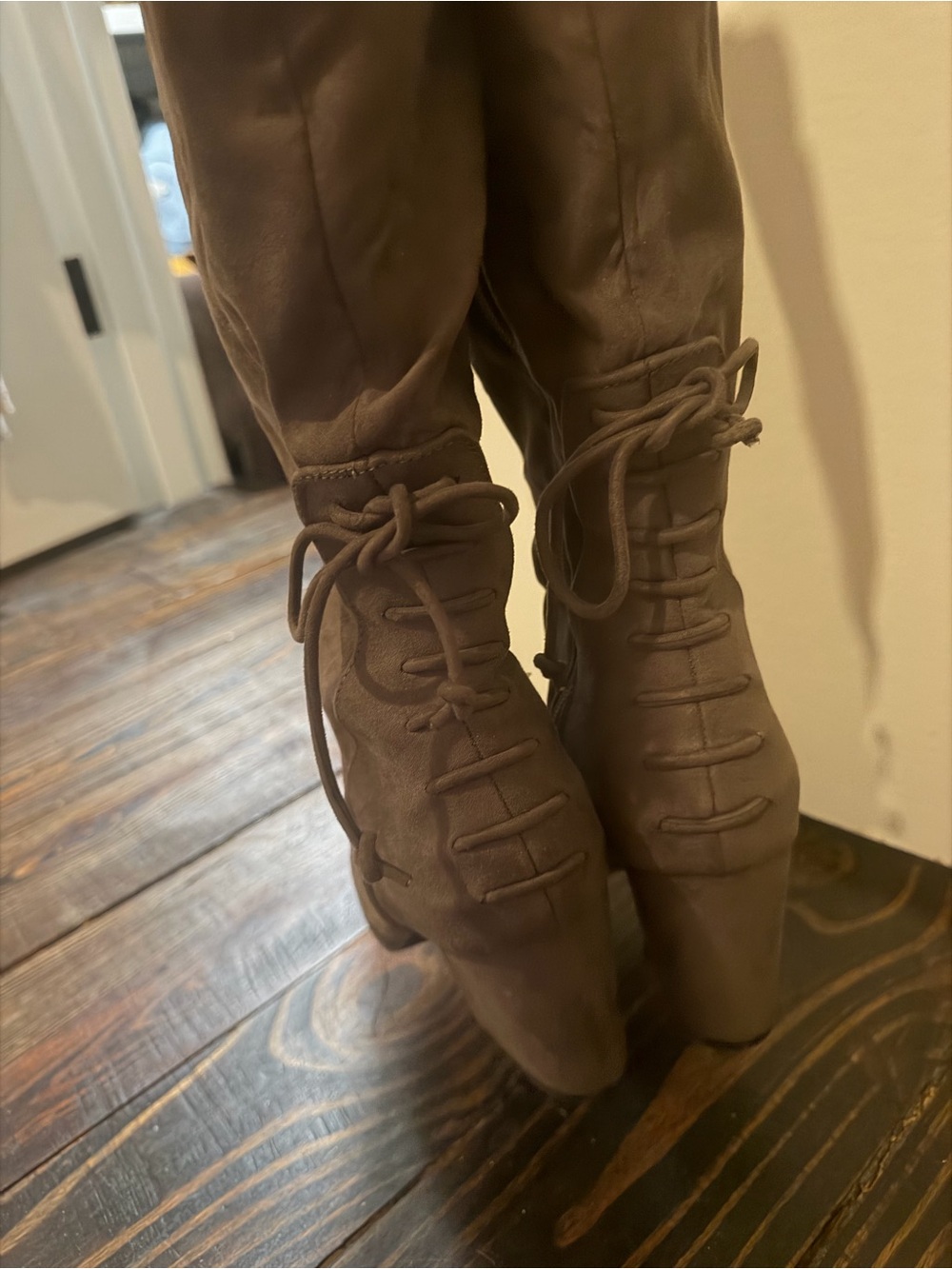 Women's Tall Suede lace up boots
